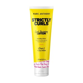Marc Anthony Curl Defining & Enhancing Lotion, Strictly Curls - Moisturizing Detangler with Vitamin E & Silk Protein for Long-Lasting Frizz-Free - Bounce & Shine For Wavy, Dry or Damaged Hair