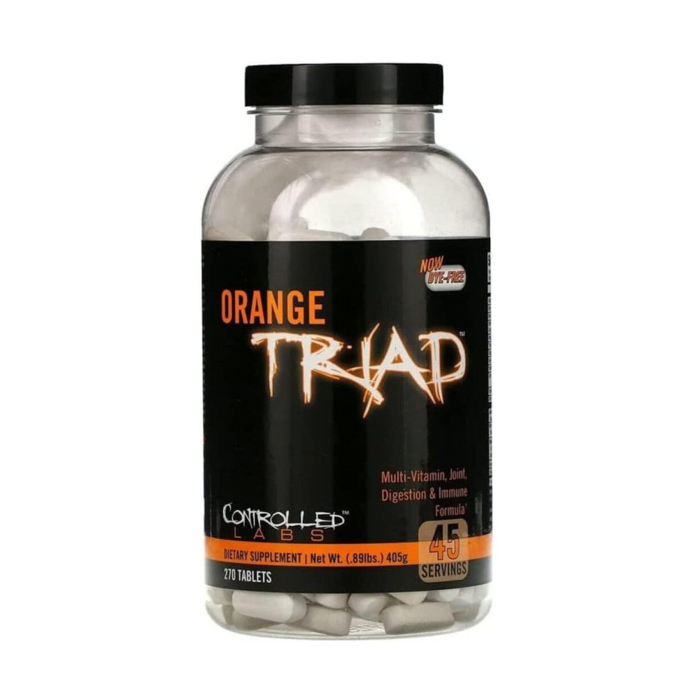 CONTROLLED LABS Orange Triad Daily Multivitamin, Iron Free Sports Supplement for Workout, Digestion, Immune, and Joints, 45 serv - Tablets CONTROLLED LABS Orange Triad Daily Multivitamin, Iron Free Sports Supplement for Workout, Digestion, Immune, and Joints, 45 serv - Tablets