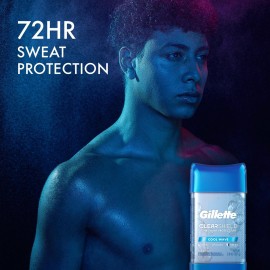 Gillette Antiperspirant and Deodorant for Men, 72hr Sweat & Odor Protection, Long Lasting Freshness, Anti-White Mark Technology, Clear Gel, Cool Wave Scent, 3.8 oz Gillette Antiperspirant and Deodorant for Men, 72hr Sweat & Odor Protection, Long Lasting Freshness, Anti-White Mark Technology, Clear Gel, Cool Wave Scent, 3.8 oz