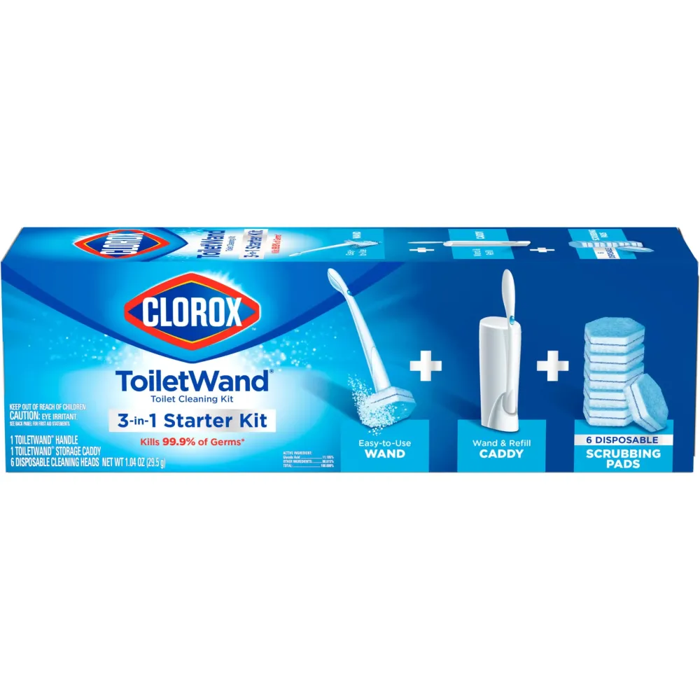 Clorox Toilet Wand Toilet Cleaning Kit, ToiletWand, Caddy and 6 Refills (Pack May Vary) Clorox Toilet Wand Toilet Cleaning Kit, ToiletWand, Caddy and 6 Refills (Pack May Vary)
