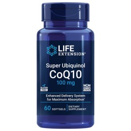 Life Extension Super Ubiquinol CoQ10, Heart Health Supplement, Cell Energy, oxidative Stress Defense, Maximum Absorption, 100 mg, Non-GMO, Gluten-Free, 60 softgels