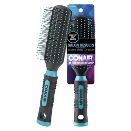 Conair Salon Results Detangling Hairbrush - For Men and Women, All Hair Types with Nylon Bristles