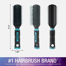 Conair Salon Results Detangling Hairbrush - For Men and Women, All Hair Types with Nylon Bristles
