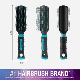 Conair Salon Results Detangling Hairbrush - For Men and Women, All Hair Types with Nylon Bristles