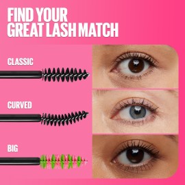 Maybelline Great Lash Curved Brush Washable Mascara, Volumizing, Lengthening and Curling Mascara, Blackest Black, 1 Count Maybelline Great Lash Curved Brush Washable Mascara, Volumizing, Lengthening and Curling Mascara, Blackest Black, 1 Count