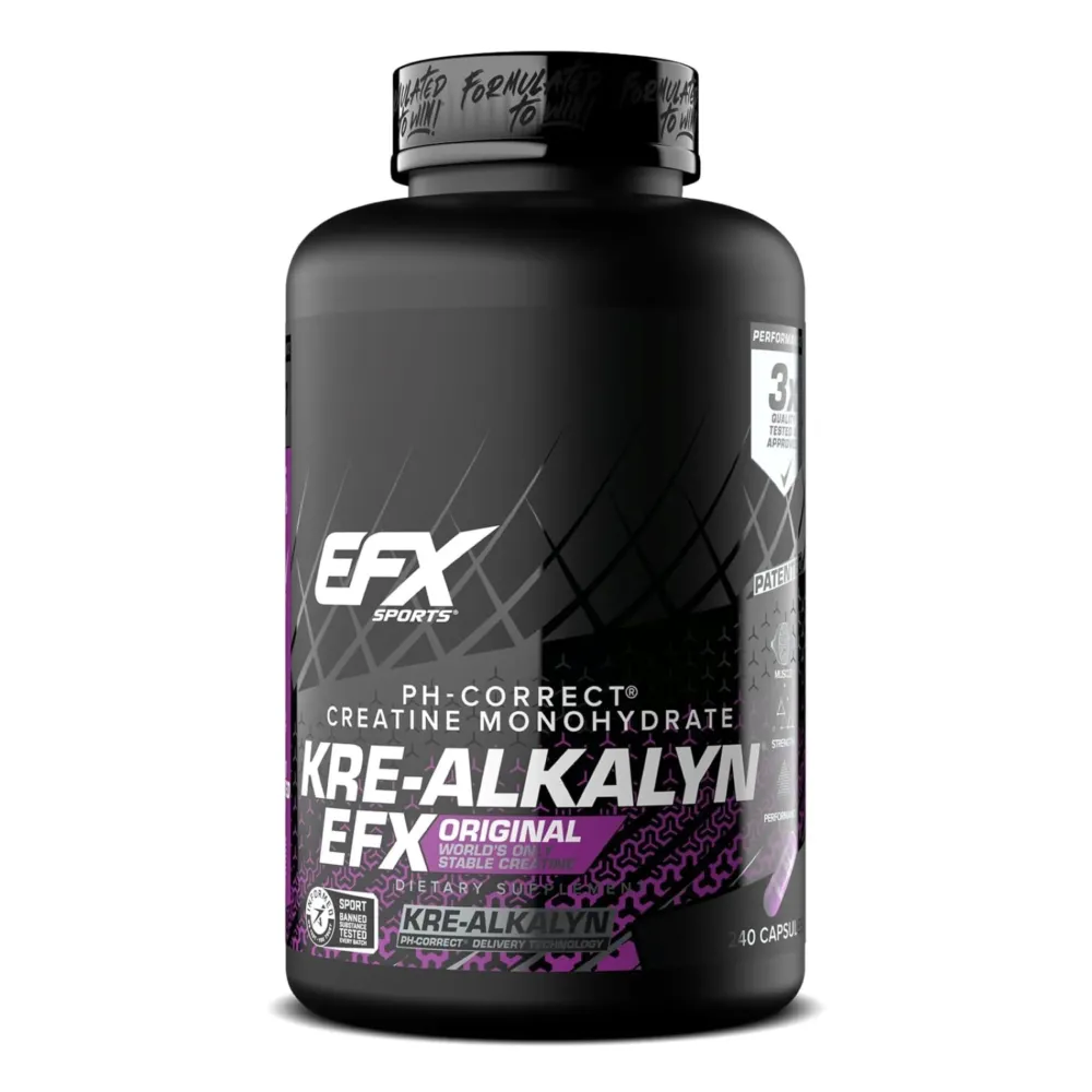 EFX Sports Kre-Alkalyn EFX | pH Correct Creatine Monohydrate Pill Supplement | Strength, Muscle Growth & Performance | 120 Servings, 240 Capsules EFX Sports Kre-Alkalyn EFX | pH Correct Creatine Monohydrate Pill Supplement | Strength, Muscle Growth & Performance | 120 Servings, 240 Capsules