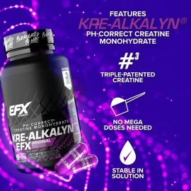 EFX Sports Kre-Alkalyn EFX | pH Correct Creatine Monohydrate Pill Supplement | Strength, Muscle Growth & Performance | 60 Servings, 120 Capsules EFX Sports Kre-Alkalyn EFX | pH Correct Creatine Monohydrate Pill Supplement | Strength, Muscle Growth & Performance | 60 Servings, 120 Capsules