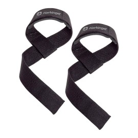 Harbinger Padded Cotton Lift Straps, Black - Soft, Supportive Neotek Wrist Pads - 21.5 Length, 1.5 Width - Reinforced Edges & Heavy-duty Stitching - Cushions Wrists for Lifting Support