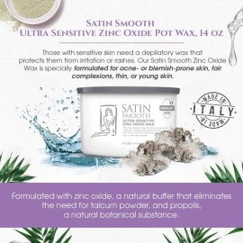 Satin Smooth Ultra Sensitive Zinc Oxide Wax, Hair Removal for Fine to Medium Hair, Safe for Delicate & Sensitive Skin, Waxing Kit, 14 oz, 1-Pack Satin Smooth Ultra Sensitive Zinc Oxide Wax, Hair Removal for Fine to Medium Hair, Safe for Delicate & Sensitive Skin, Waxing Kit, 14 oz, 1-Pack