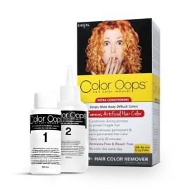 Color Oops Extra Conditioning Hair Color Remover, 1 Application, Hair Dye Remover Processes in 20 Minutes, Safely Removes Permanent & Semi-Permanent Dye, Ammonia & Bleach Free Color Oops Extra Conditioning Hair Color Remover, 1 Application, Hair Dye Remover Processes in 20 Minutes, Safely Removes Permanent & Semi-Permanent Dye, Ammonia & Bleach Free