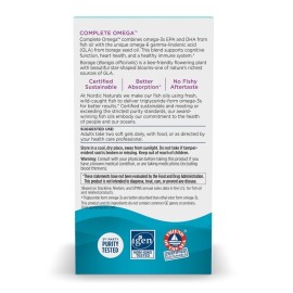 Nordic Naturals Complete Omega, Lemon Flavor - 60 Soft Gels - 565 mg Omega-3 - EPA & DHA with Added GLA - Healthy Skin, Cognition, Positive Mood - Non-GMO - 30 Servings