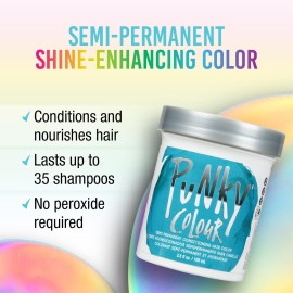 Punky Semi Permanent Conditioning Hair Color, Vegan, PPD and Paraben Free, may last for 5-40 washes, 3.5oz, Turquoise Punky Semi Permanent Conditioning Hair Color, Vegan, PPD and Paraben Free, may last for 5-40 washes, 3.5oz, Turquoise