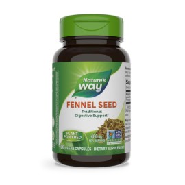 Nature\'s Way Fennel Seed, Traditional Digestive Support*, 480 mg per Serving, Gluten Free & Vegan, Non-GMO Project Verified, 100 Capsules (Packaging May Vary)