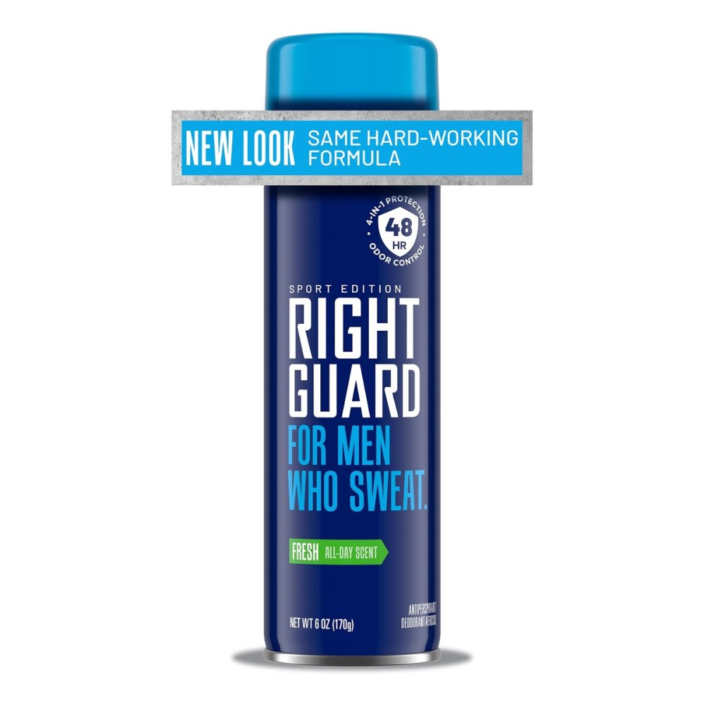 Right Guard Sport Antiperspirant & Deodorant Spray, 4-in-1 Protection Spray Deodorant For Men, Blocks Sweat, 48-Hour Odor Control, Fresh Scent, 6 oz.