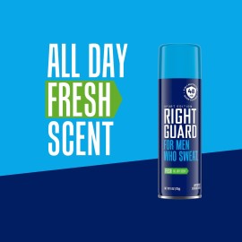 Right Guard Sport Antiperspirant & Deodorant Spray, 4-in-1 Protection Spray Deodorant For Men, Blocks Sweat, 48-Hour Odor Control, Fresh Scent, 6 oz.