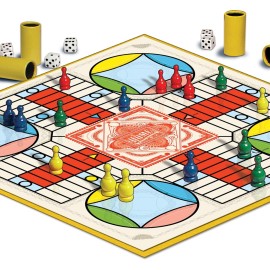 Parcheesi Royal Edition by Winning Moves Games USA, classic family favorite featuring charming artwork, tokens and dice cups for 2-4 players, Ages 8+ (6106) Parcheesi Royal Edition by Winning Moves Games USA, classic family favorite featuring charming artwork, tokens and dice cups for 2-4 players, Ages 8+ (6106)