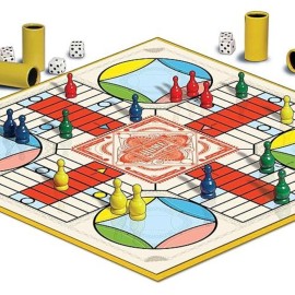 Parcheesi Royal Edition by Winning Moves Games USA, classic family favorite featuring charming artwork, tokens and dice cups for 2-4 players, Ages 8+ (6106) Parcheesi Royal Edition by Winning Moves Games USA, classic family favorite featuring charming artwork, tokens and dice cups for 2-4 players, Ages 8+ (6106)