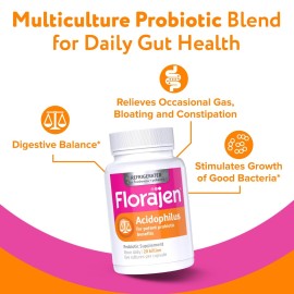Florajen Acidophilus High Potency Refrigerated Supports Overall Health, 20 Billion CFUs for Potent Probiotic Benefits, Unflavored, 60 Count Florajen Acidophilus High Potency Refrigerated Supports Overall Health, 20 Billion CFUs for Potent Probiotic Benefits, Unflavored, 60 Count