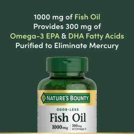 Nature\'s Bounty Fish Oil, Supports Heart Health, Dietary Supplement, 300mg Omega-3, 120 Coated Softgels Nature\'s Bounty Fish Oil, Supports Heart Health, Dietary Supplement, 300mg Omega-3, 120 Coated Softgels
