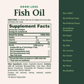 Nature\'s Bounty Fish Oil, Supports Heart Health, Dietary Supplement, 300mg Omega-3, 120 Coated Softgels Nature\'s Bounty Fish Oil, Supports Heart Health, Dietary Supplement, 300mg Omega-3, 120 Coated Softgels