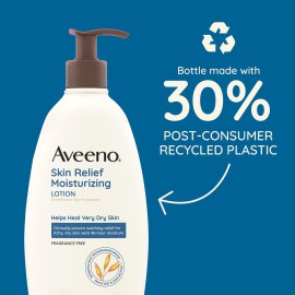Aveeno Skin Relief Fragrance-Free Moisturizing Lotion for Sensitive Skin, with Natural Shea Butter & Triple Oat Complex, Unscented Therapeutic Body Lotion for Itchy, Extra-Dry Skin, 18 fl. oz Aveeno Skin Relief Fragrance-Free Moisturizing Lotion for Sensitive Skin, with Natural Shea Butter & Triple Oat Complex, Unscented Therapeutic Body Lotion for Itchy, Extra-Dry Skin, 18 fl. oz