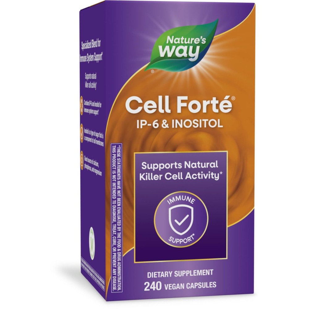 Nature\'s Way Cell Fort IP-6 & Inositol, Supports Natural Killer Cell Activity*, Immune Support*, with Calcium, Phosphorus & Magnesium, Gluten-Free, Vegan, 240 Capsules (Packaging May Vary)