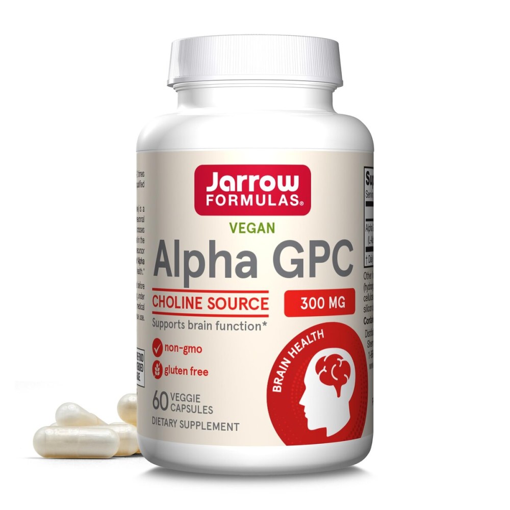 Jarrow Formulas Alpha GPC, 300mg, Dietary Supplement, Brain Health Supplements for Adults, 60 Veggie Capsules, 30 Day Supply