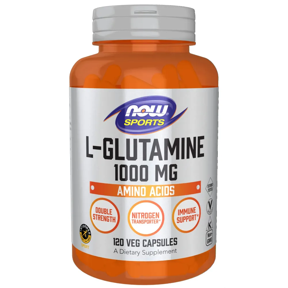 NOW Foods Sports Nutrition, L-Glutamine, Double Strength 1,000 mg, Amino Acid, 120 Veg Capsules NOW Foods Sports Nutrition, L-Glutamine, Double Strength 1,000 mg, Amino Acid, 120 Veg Capsules