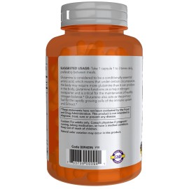 NOW Foods Sports Nutrition, L-Glutamine, Double Strength 1,000 mg, Amino Acid, 120 Veg Capsules NOW Foods Sports Nutrition, L-Glutamine, Double Strength 1,000 mg, Amino Acid, 120 Veg Capsules