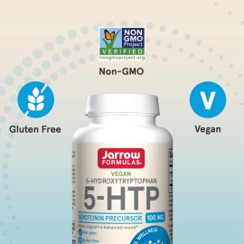 Jarrow Formulas 5-HTP, 100 mg, Serotonin Precursor, 60 Veggie Capsules, 60 Day Supply