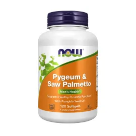 NOW Foods Supplements, Pygeum & Saw Palmetto with Pumpkin Seed Oil, Men\'s Health*, 120 Count(Pack of 1)