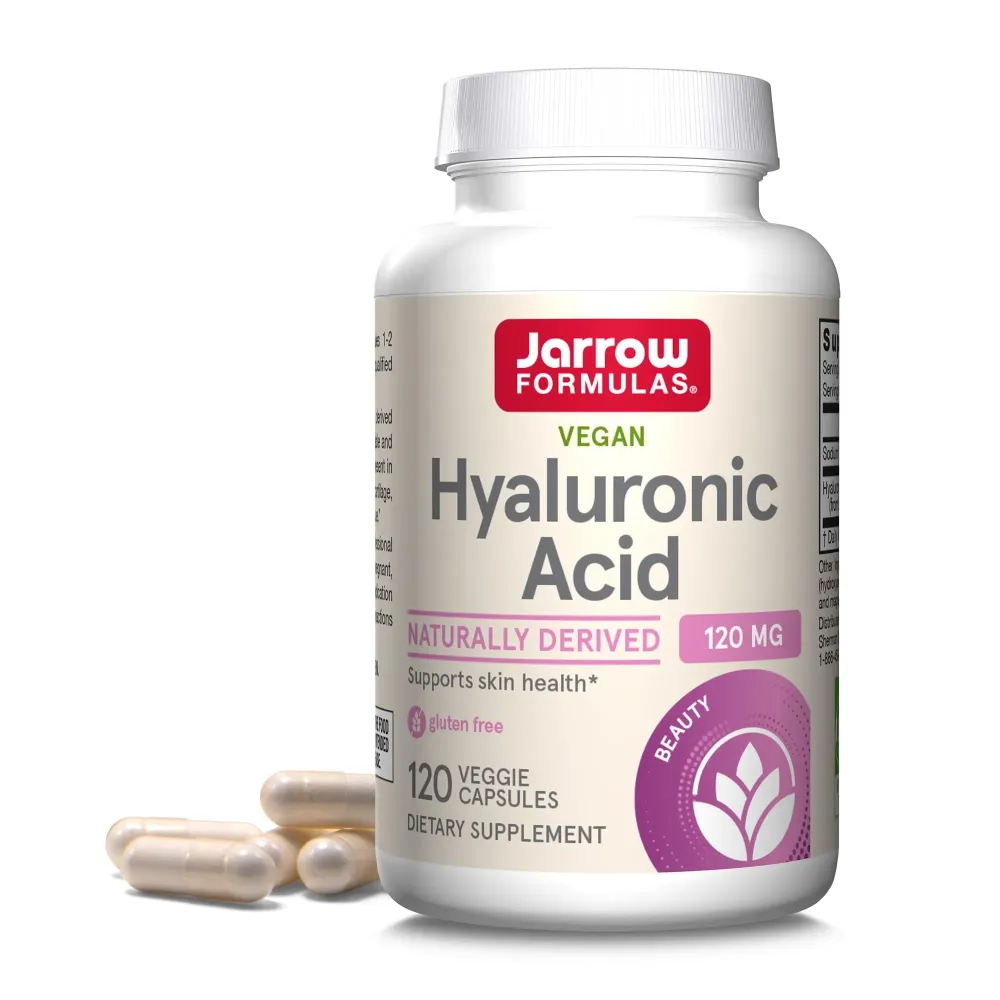 Jarrow Formulas Hyaluronic Acid 120 mg, Dietary Supplement, Skin Health Support, 120 Veggie Capsules, Up to 60 Day Supply Jarrow Formulas Hyaluronic Acid 120 mg, Dietary Supplement, Skin Health Support, 120 Veggie Capsules, Up to 60 Day Supply