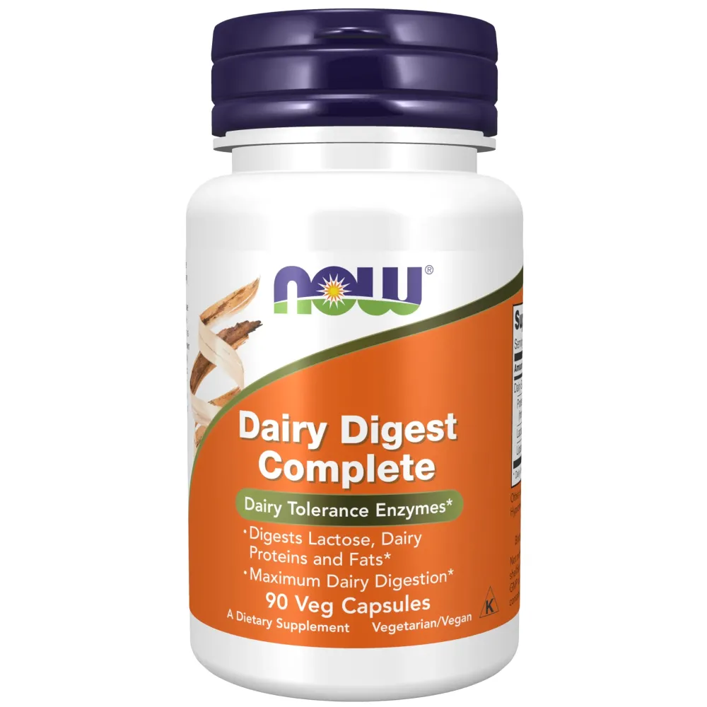 NOW Foods Supplements, Dairy Digest Complete, Digests Lactose, Dairy Proteins and Fats*, Dairy Tolerance Enzymes*, 90 Veg Capsules NOW Foods Supplements, Dairy Digest Complete, Digests Lactose, Dairy Proteins and Fats*, Dairy Tolerance Enzymes*, 90 Veg Capsules