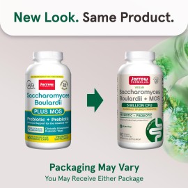 Jarrow Formulas Saccharomyces Boulardii Probiotics + MOS 5 Billion CFU Probiotic Yeast for Intestinal Health Support, Gut Health Supplements for Women and Men, 90 Veggie Capsules, 90 Day Supply Jarrow Formulas Saccharomyces Boulardii Probiotics + MOS 5 Billion CFU Probiotic Yeast for Intestinal Health Support, Gut Health Supplements for Women and Men, 90 Veggie Capsules, 90 Day Supply