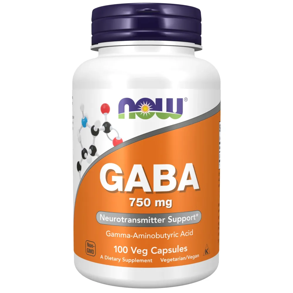 NOW Foods Supplements, GABA (Gamma-Aminobutyric Acid) 750mg, Neurotransmitter Support*, 100 Veg Capsules NOW Foods Supplements, GABA (Gamma-Aminobutyric Acid) 750mg, Neurotransmitter Support*, 100 Veg Capsules