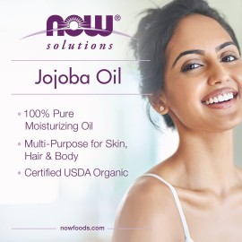 NOW Foods Solutions, Jojoba Oil, 100% Pure Moisturizing, Multi-Purpose Oil for Face, Hair and Body, 16-Ounce NOW Foods Solutions, Jojoba Oil, 100% Pure Moisturizing, Multi-Purpose Oil for Face, Hair and Body, 16-Ounce