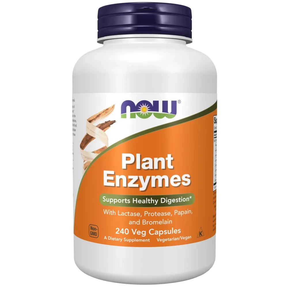 NOW Foods Supplements, Plant Enzymes with Lactase, Protease, Papain and Bromelain, 240 Veg Capsules NOW Foods Supplements, Plant Enzymes with Lactase, Protease, Papain and Bromelain, 240 Veg Capsules