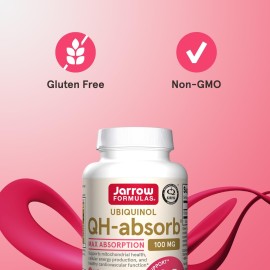 Jarrow Formulas QH-Absorb, 100 mg, Ubiquinol Dietary Supplement for Healthy Cardiovascular Function, 60 Softgels, 60 Day Supply