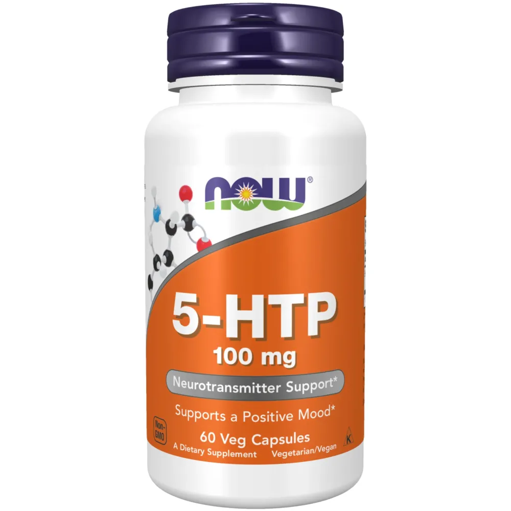 NOW Foods Supplements, 5-HTP (5-hydroxytryptophan) 100 mg, Neurotransmitter Support*, 60 Veg Capsules NOW Foods Supplements, 5-HTP (5-hydroxytryptophan) 100 mg, Neurotransmitter Support*, 60 Veg Capsules