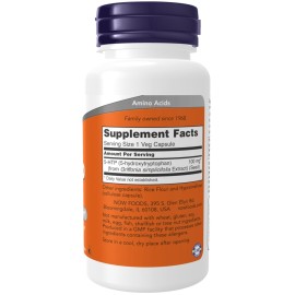 NOW Foods Supplements, 5-HTP (5-hydroxytryptophan) 100 mg, Neurotransmitter Support*, 60 Veg Capsules NOW Foods Supplements, 5-HTP (5-hydroxytryptophan) 100 mg, Neurotransmitter Support*, 60 Veg Capsules