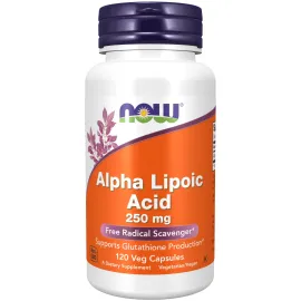NOW Foods Supplements, Alpha Lipoic Acid 250 mg, Supports Glutathione Production*, Free Radical Scavenger*, 120 Veg Capsules