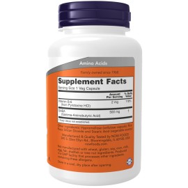 NOW Foods Supplements, GABA (Gamma-Aminobutyric Acid) 500 mg + B-6, Natural Neurotransmitter*, 100 Veg Capsules NOW Foods Supplements, GABA (Gamma-Aminobutyric Acid) 500 mg + B-6, Natural Neurotransmitter*, 100 Veg Capsules