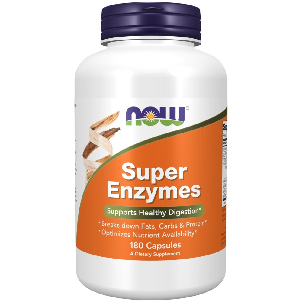 NOW Foods Supplements, Super Enzymes, Formulated with Bromelain, Ox Bile, Pancreatin and Papain,180 Capsules NOW Foods Supplements, Super Enzymes, Formulated with Bromelain, Ox Bile, Pancreatin and Papain,180 Capsules
