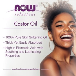 NOW Foods Solutions, Castor Oil, 100% Pure Versatile Skin Care, Multi-Purpose Skin Softener, 16-Ounce NOW Foods Solutions, Castor Oil, 100% Pure Versatile Skin Care, Multi-Purpose Skin Softener, 16-Ounce