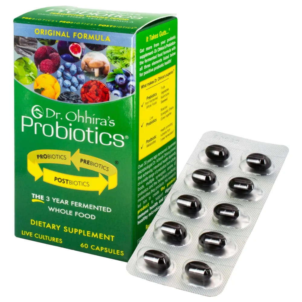Dr. Ohhiras Probiotics Original Formula with 3 Year Fermented Prebiotics, Live Active Probiotics and The only Product with Postbiotic Metabolites, 60 Capsules