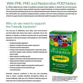 Dr. Ohhiras Probiotics Original Formula with 3 Year Fermented Prebiotics, Live Active Probiotics and The only Product with Postbiotic Metabolites, 60 Capsules
