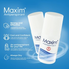 Maxim Clinical Strength Antiperspirant for Hyperhidrosis Excessive Sweating - Stops Sweat Up to 48 Hours Per Use - Antiperspirant for Men and Women Certain to Keep you Dri Maxim Clinical Strength Antiperspirant for Hyperhidrosis Excessive Sweating - Stops Sweat Up to 48 Hours Per Use - Antiperspirant for Men and Women Certain to Keep you Dri