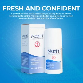 Maxim Clinical Strength Antiperspirant for Hyperhidrosis Excessive Sweating - Stops Sweat Up to 48 Hours Per Use - Antiperspirant for Men and Women Certain to Keep you Dri Maxim Clinical Strength Antiperspirant for Hyperhidrosis Excessive Sweating - Stops Sweat Up to 48 Hours Per Use - Antiperspirant for Men and Women Certain to Keep you Dri