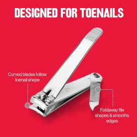Revlon Toenail Clipper With File, Nail Care Tool With a Curved Blade for Accurate Trimming and Grooming, Easy to Use, 1 count Revlon Toenail Clipper With File, Nail Care Tool With a Curved Blade for Accurate Trimming and Grooming, Easy to Use, 1 count