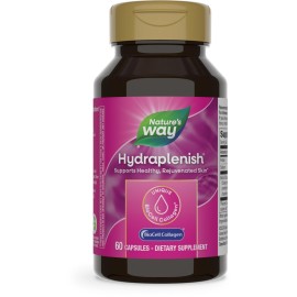 Nature\'s Way Hydraplenish with BioCell Collagen, Hyaluronic Acid, Support For Collagen Production, Elasticity & Healthy Skin*, 60 Capsules (Packaging May Vary)
